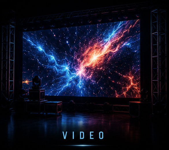 Primer plano de una pantalla LED con sus píxeles iluminados